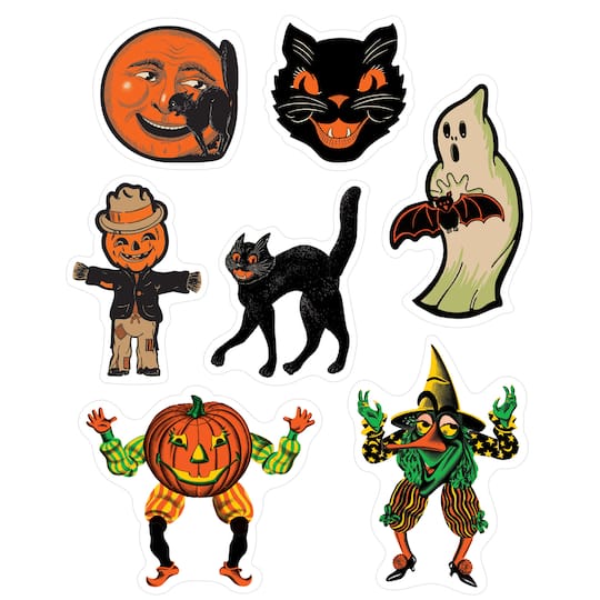 Beistle Vintage Halloween Clings Sheets, 3ct.